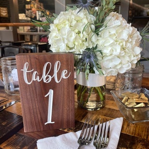 Wooden Table Numbers