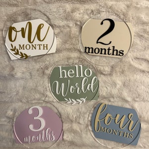 Meilensteinkarten baby| Acryl Meilenstein Kreise| Kalligrafie| Meilensteinkarten| Neugeborene| Baby Monatliche Updates|12Monat baby Ankündigung