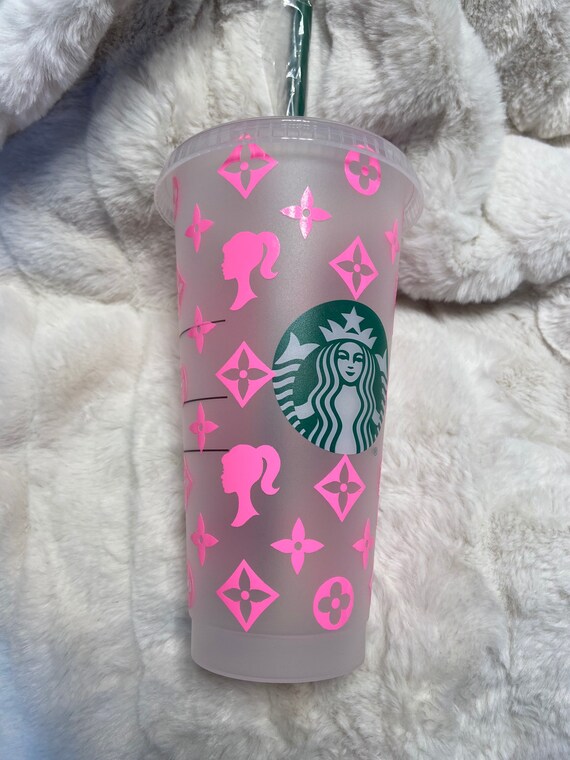 Fashion Starbucks Cold Cup LV Barbie Personalized Gift Etsy