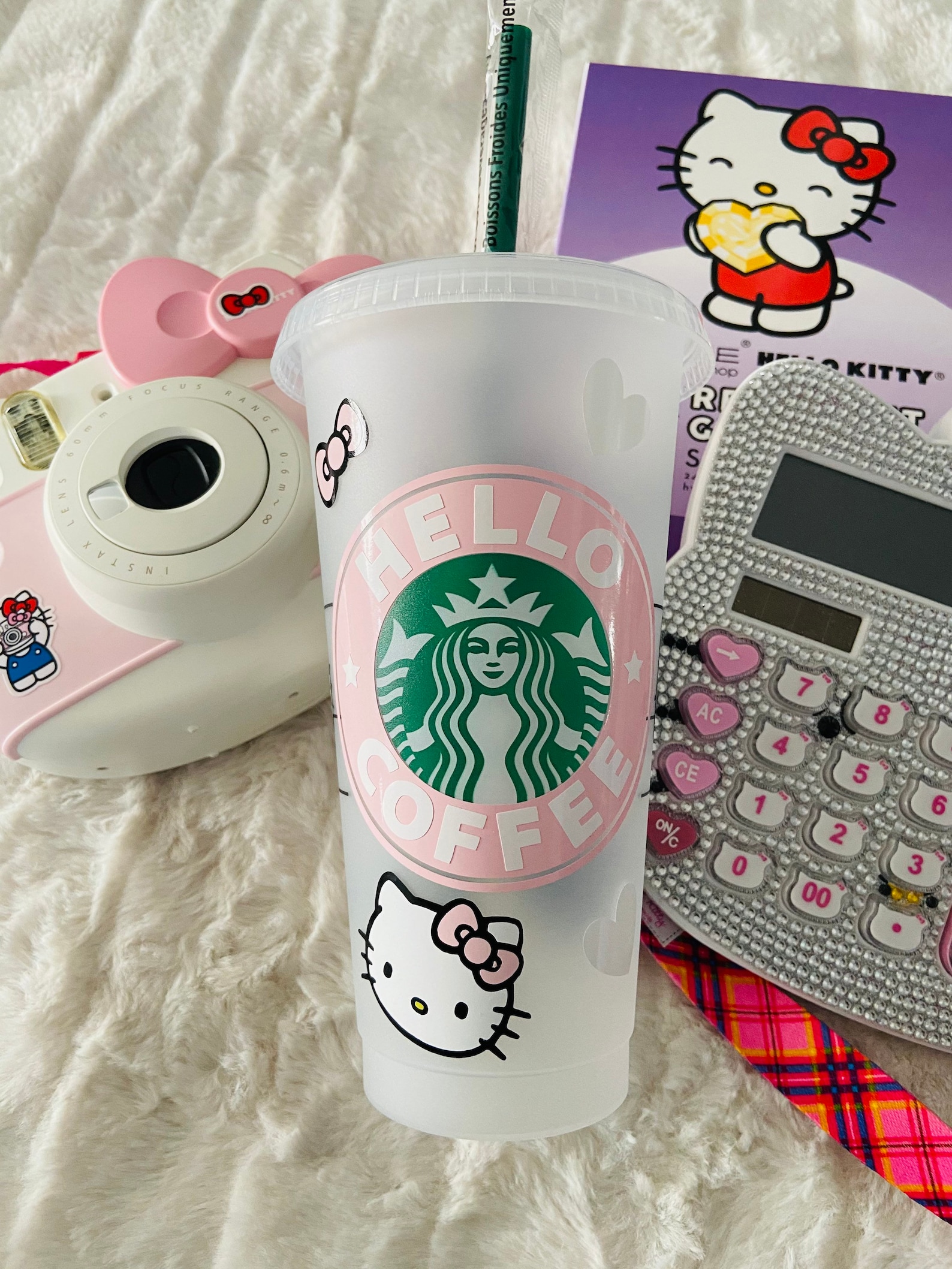 Hello Kitty a inspiré Starbucks Cup Starbucks Tumbler Cadeau Etsy