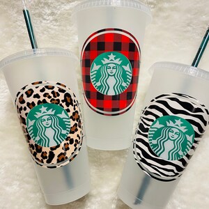 Starbucks Personalized Cold Cup with Ring and Name | Buffalo  Plaid | Leopard Print | Zebra Print |  Personalized gifts