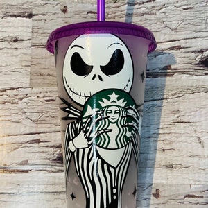 Jack Skellington Starbucks Cold Cup | Personalized Tumbler |Halloween | Gift for Best Friend | NBC | Custom Starbucks Cup |Personalize Gift