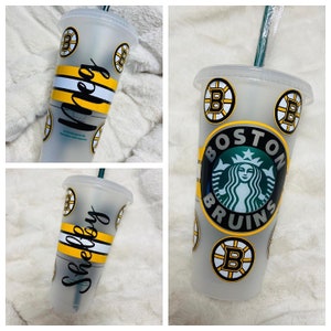 Personalized Sports Team Starbucks Cup Hockey Fan Les Canadiens I Boston Bruins Pittsburgh Penguins Personalized Gifts Hockey Cup image 2