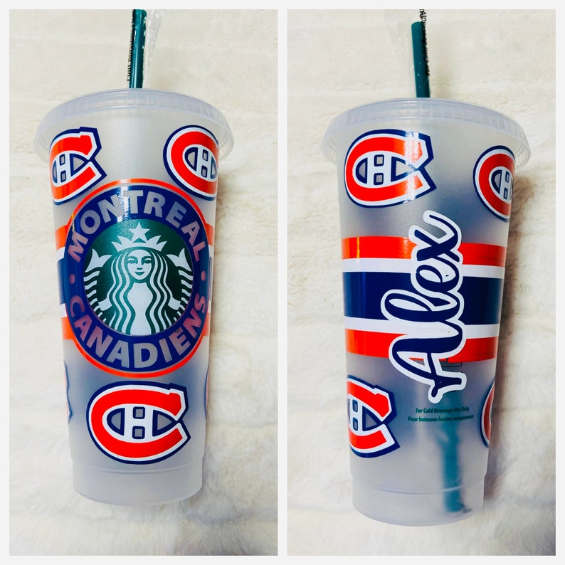 Personalized Sports Team Starbucks Cup Hockey Fan Les Canadiens I Boston Bruins Pittsburgh Penguins Personalized Gifts Hockey Cup image 4