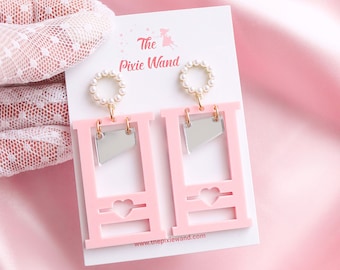 Marie Antoinette costume earrings | pink guillotine acrylic | halloween