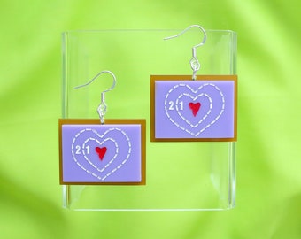 The Grinch heart earrings | Christmas gift whoville