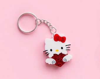 Kitty valentines keyring | acrylic gift