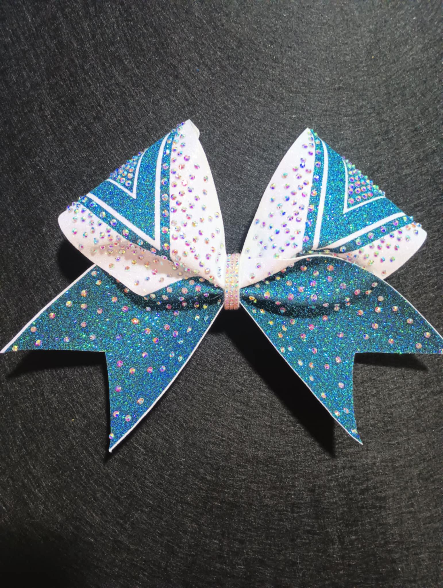 December Cheer Bow Rhinestones Glitter White All Star - Etsy