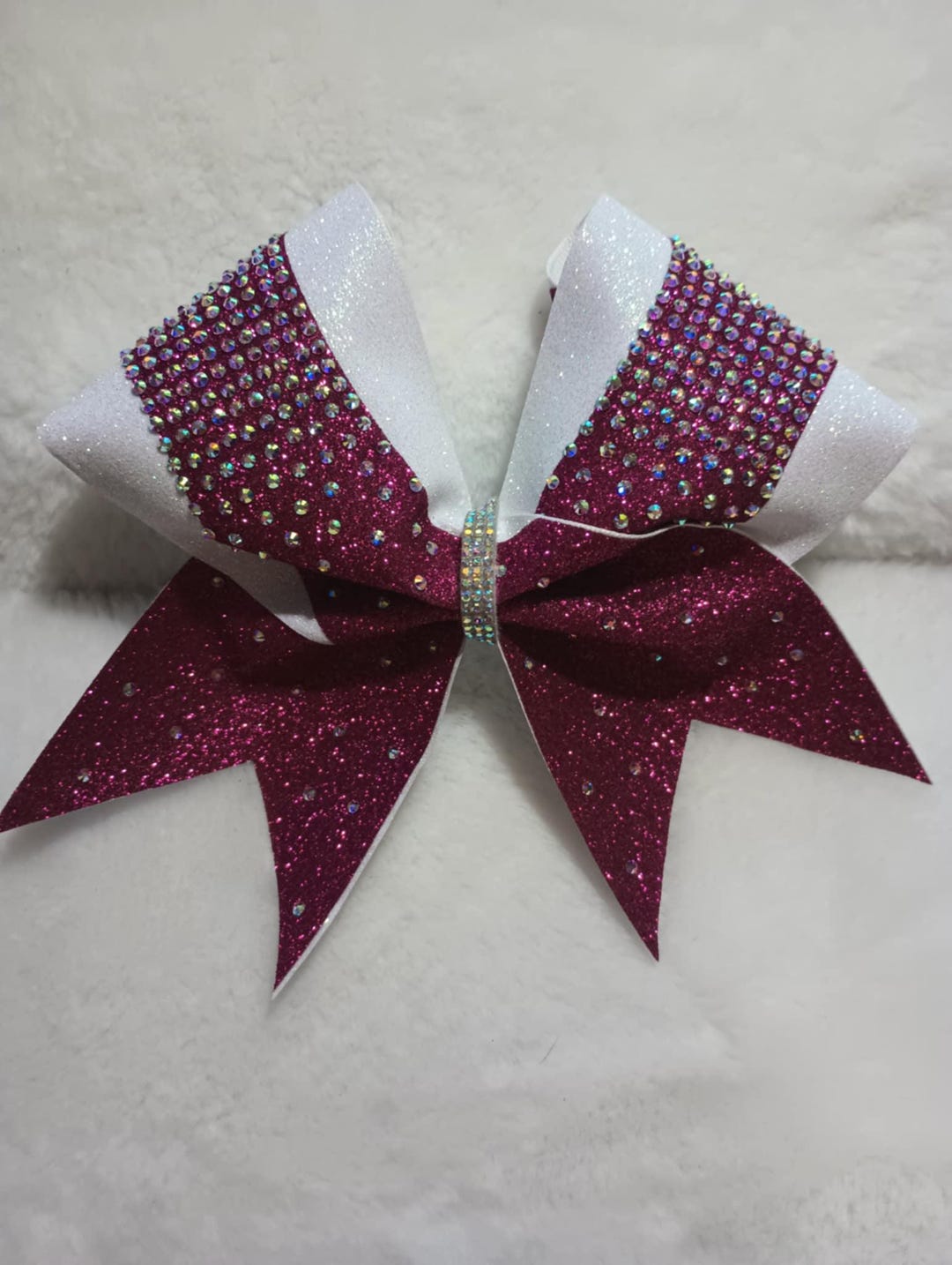 Meridian Cheer Bow Rhinestones Glitter White All Star - Etsy