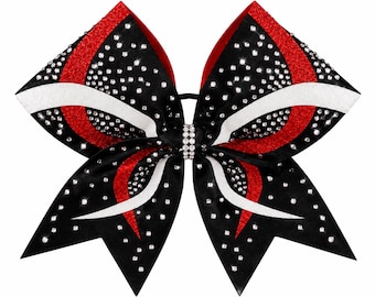Infinity cheer bow rhinestones glitter black all star