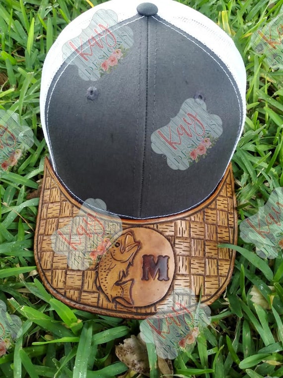 Custom Tooled Leather Bill Hat 