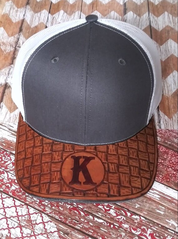 Custom Wood Grain Leather Bill Hat 