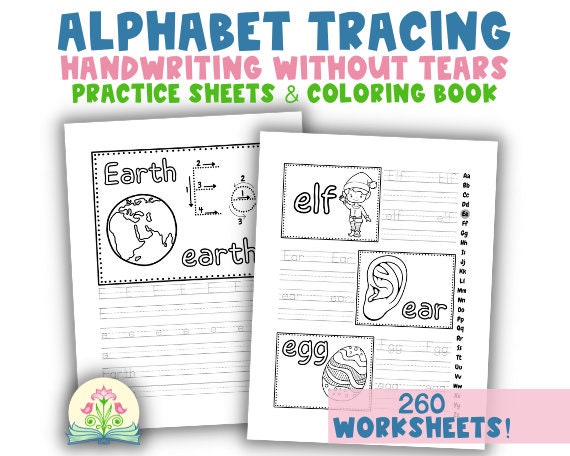 Alphabet Tracing Handwriting Without Tears Practice Sheets Kindergarten  Prints Writing Worksheets and Coloring Pages I Can Write 