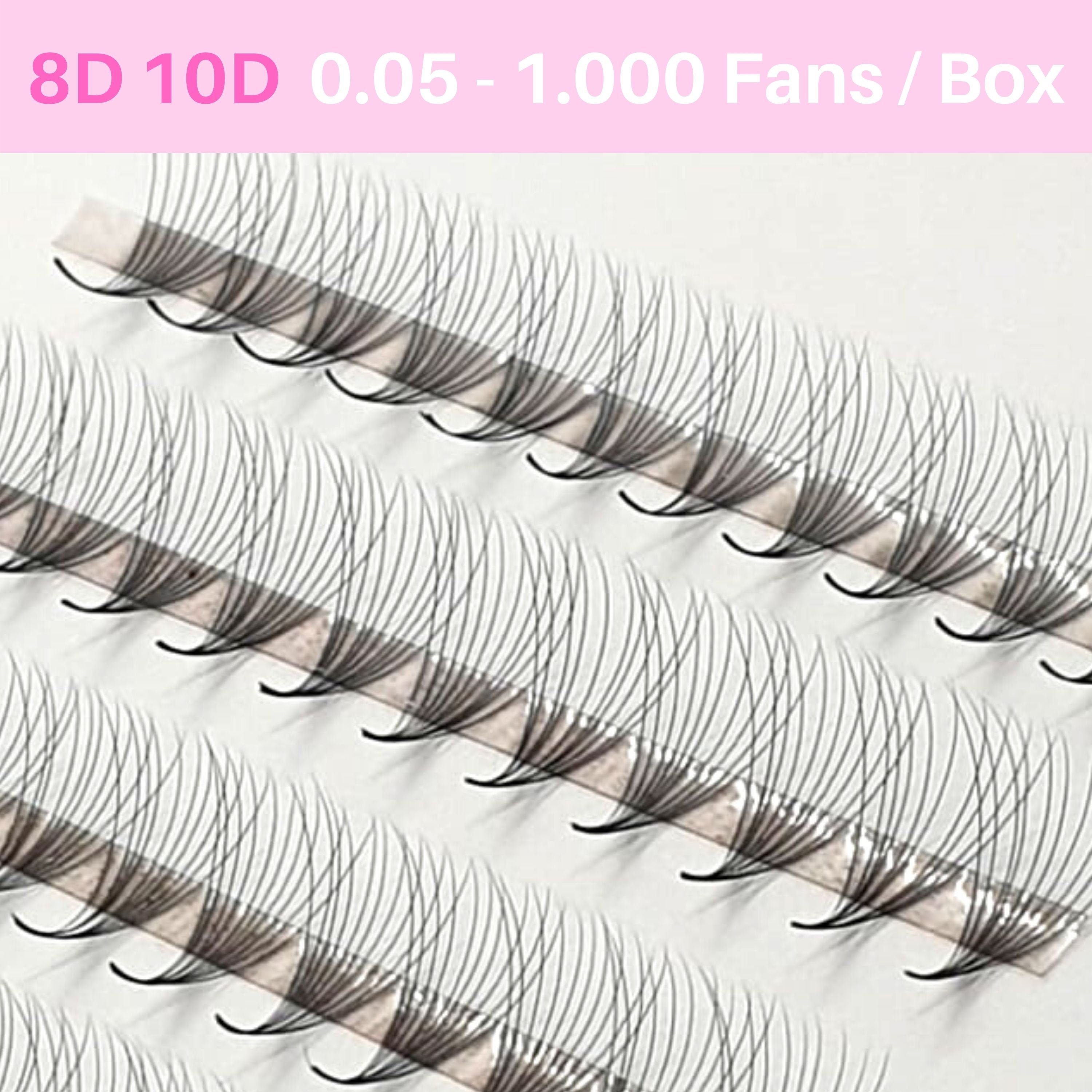 8D-10D Promade Fans 0.05 1.000 Fans/box. Premade Handmade - Etsy