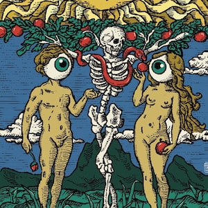 The Lovers / Tarot Card Poster / obra de arte digital original hecha a mano en cartel vertical mate