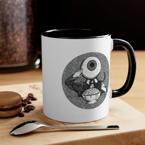 Tazza da tè/caffè Brain Eater Art, 11 once - Grafica indie vintage e trendy!