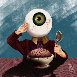 Brain Eater art print poster - artwork by indie artist Hilary Antonelli - high quality art print 11″ x 14″