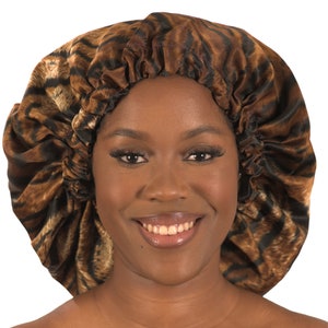 TIGER Mommy and Me Reversible Double layered Satin Bonnet Sleep hat