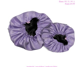 LILA Mommy and Me omkeerbare dubbellaagse satijnen motorkap slaapmuts