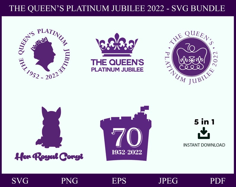 Platinum Jubilee Svg Queens Jubilee Svg Jubilee Clip Art Etsy Canada