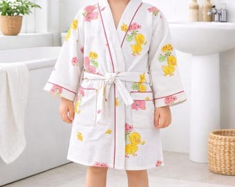 Batas de baño para niños con tela suave y diseños