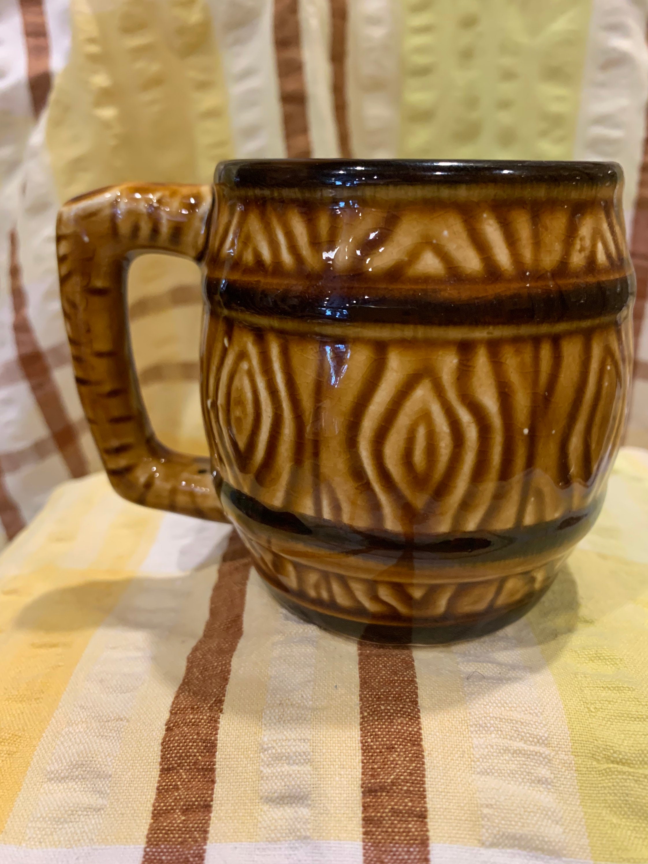 Barrel mug made in Japan kitsch ceramic coffee mug Etsy