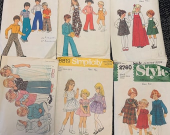 Lot of 6 vintage 1970s patterns kids size 3