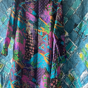 Diane Fries psychedelic long sleeve mini dress