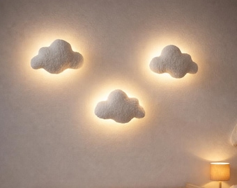 Handmade Boucle Plush Cloud Lamp – Nursery Night Light