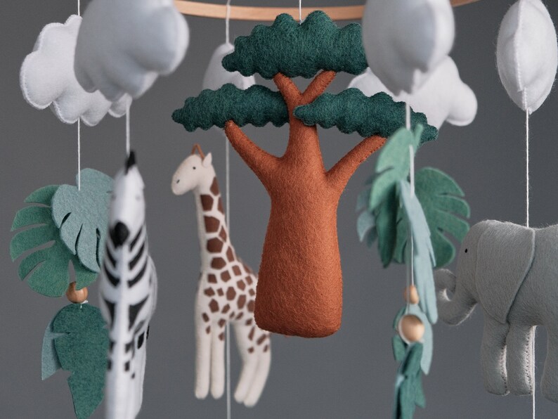 Safari Baby Mobile Baby Mobile Safari Giraffe, Elephant, Zebra Neutral