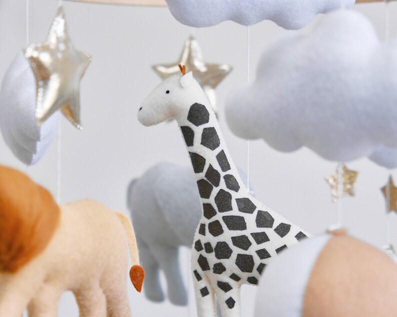 Safari Crib Mobile Baby Mobile Safari Giraffe Elephant Etsy