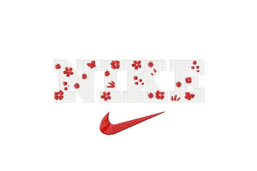 Nike Flowers Embroidery Design 4 Sizes Patterns Design Etsy