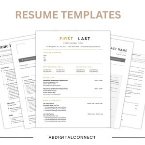 Plantilla de CV profesional, CV moderno, solicitud de empleo, descarga instantánea, éxito profesional, plantilla editable