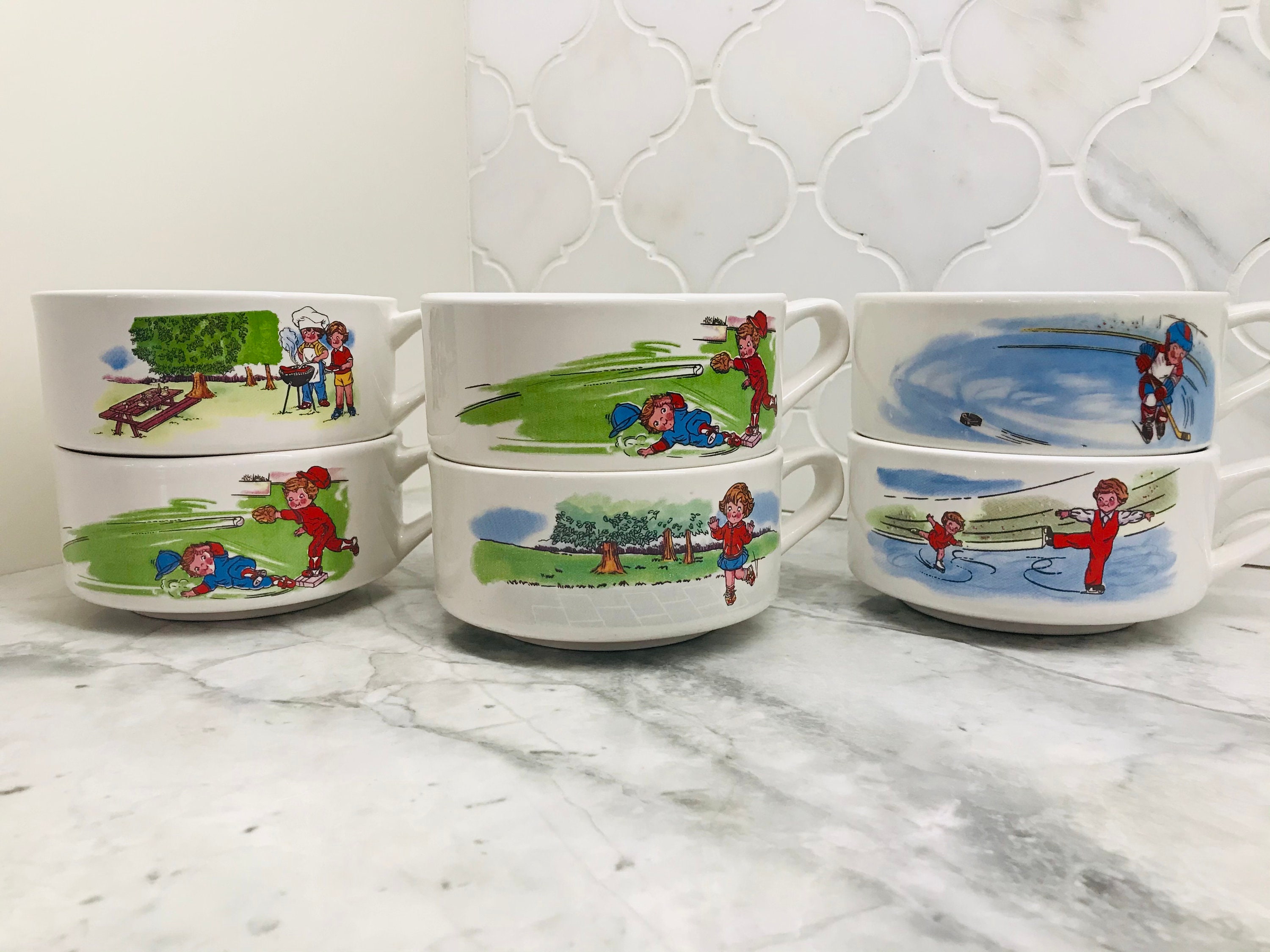 Set of 6 Vintage Campbell's Soup Bowls Etsy
