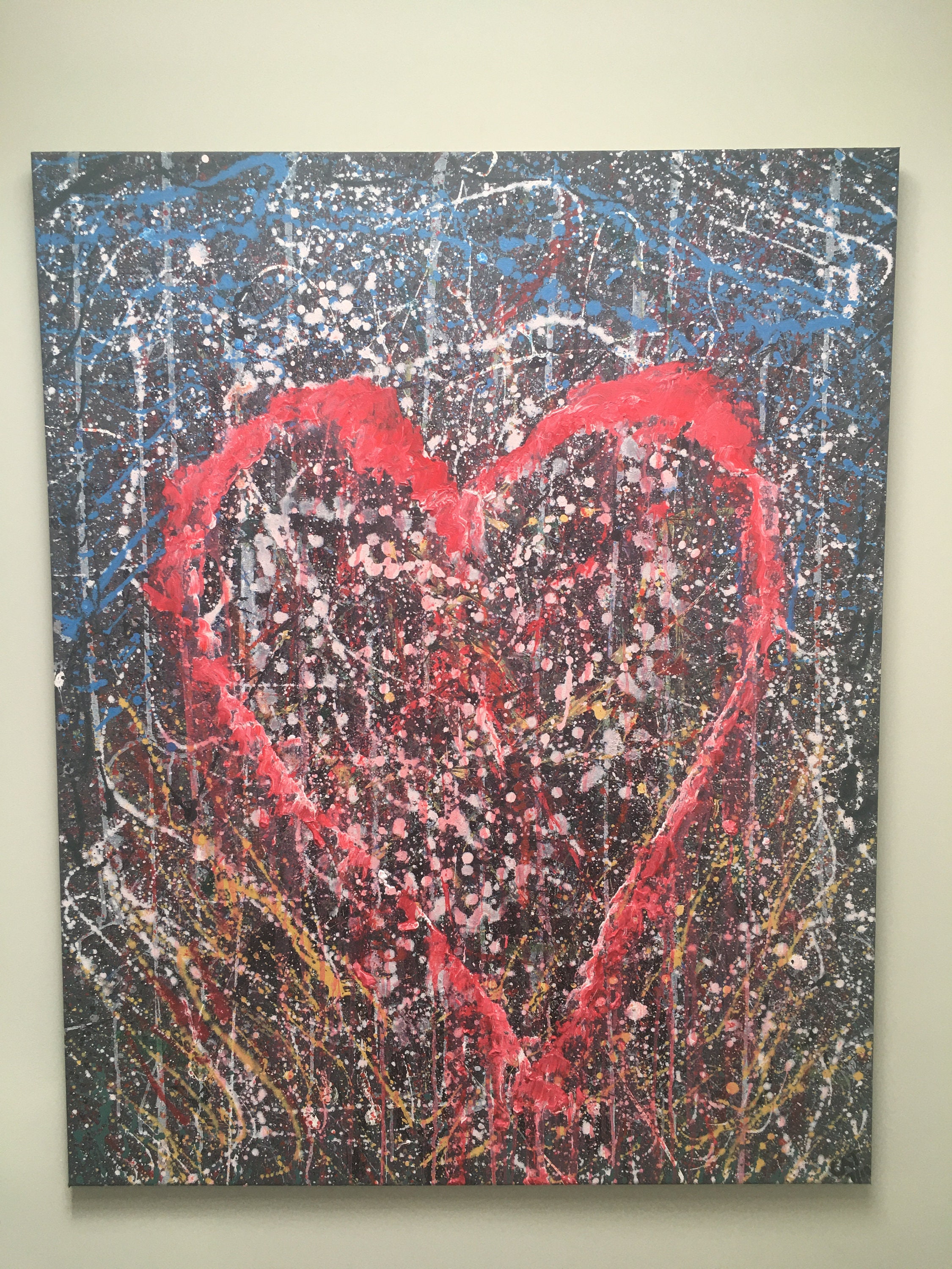 The Art of Love a large original colourful abstract painting Etsy