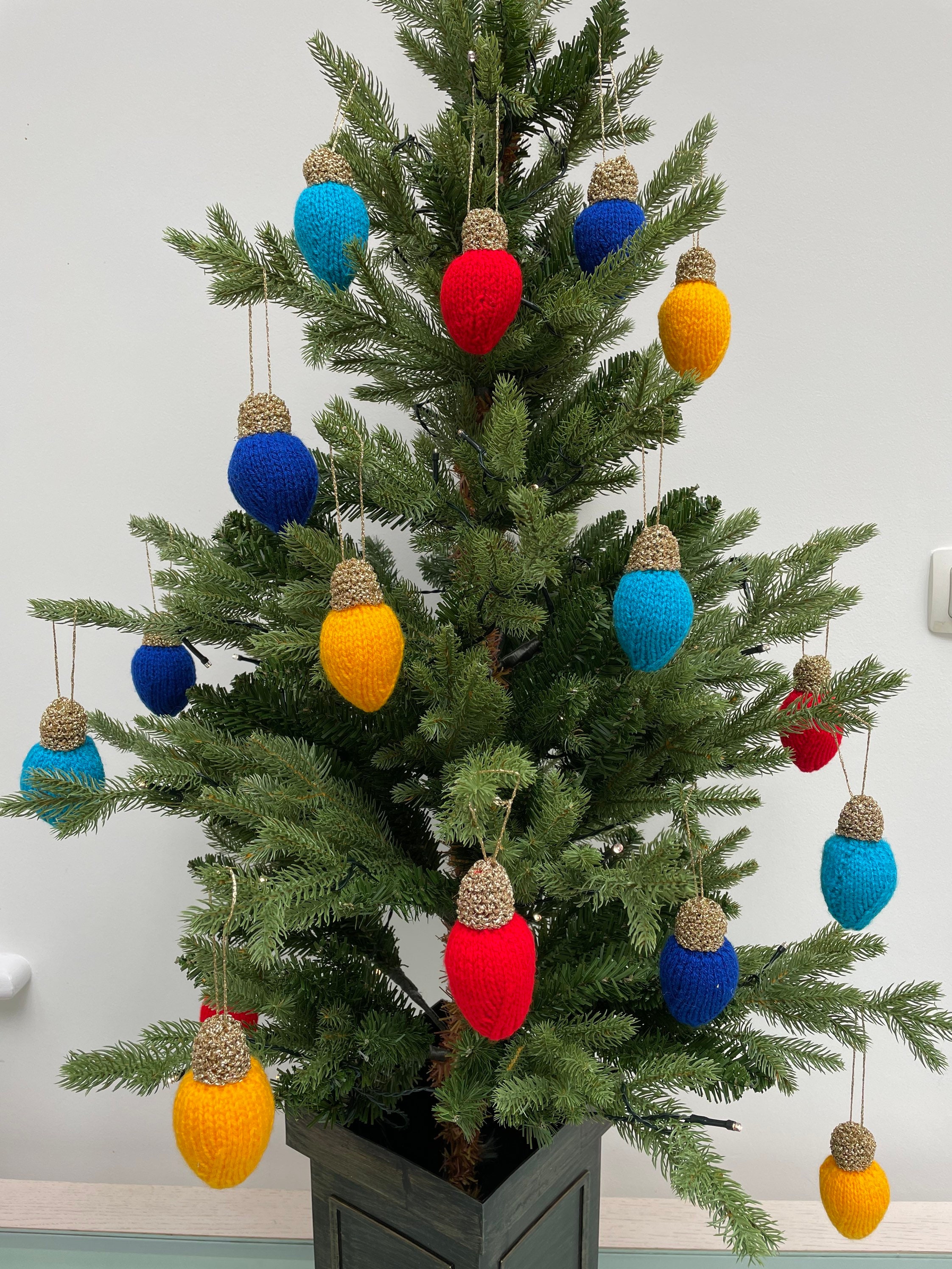 Hand Knitted Christmas tree lights hanging Decoration. 100 Etsy