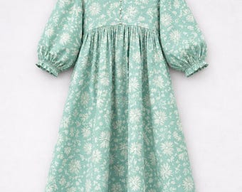 Vestido de algodón indio, vestido con estampado de bloques de algodón, vestido de verano, vestido midi de algodón, minivestido de algodón, vestido maxi de algodón, estampado de bloques indio