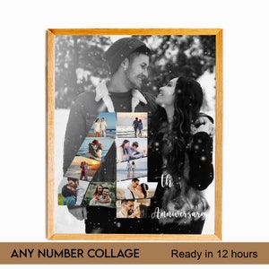4th Year Anniversary Photo Collage, Number Collage, Number Photo Collage, Gifts for Parents, Gifts for Him, Gifts for Her, Couple Collage