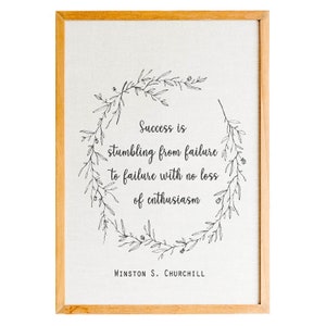 Winston Churchill Quote Print, Success Is Stumbling From Failure To Failure Life Quote, Modern Minimalist Art ,Inspirational Quote wall art