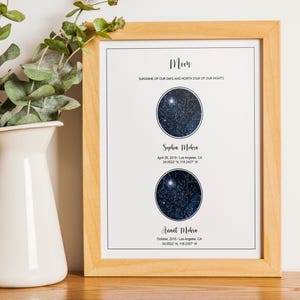 Digital Download Custom Star Map by Date Printable Constellation, Chart, Personalized Star Maps,Gift for Mom, Mothers Day Gift,Night Sky Map