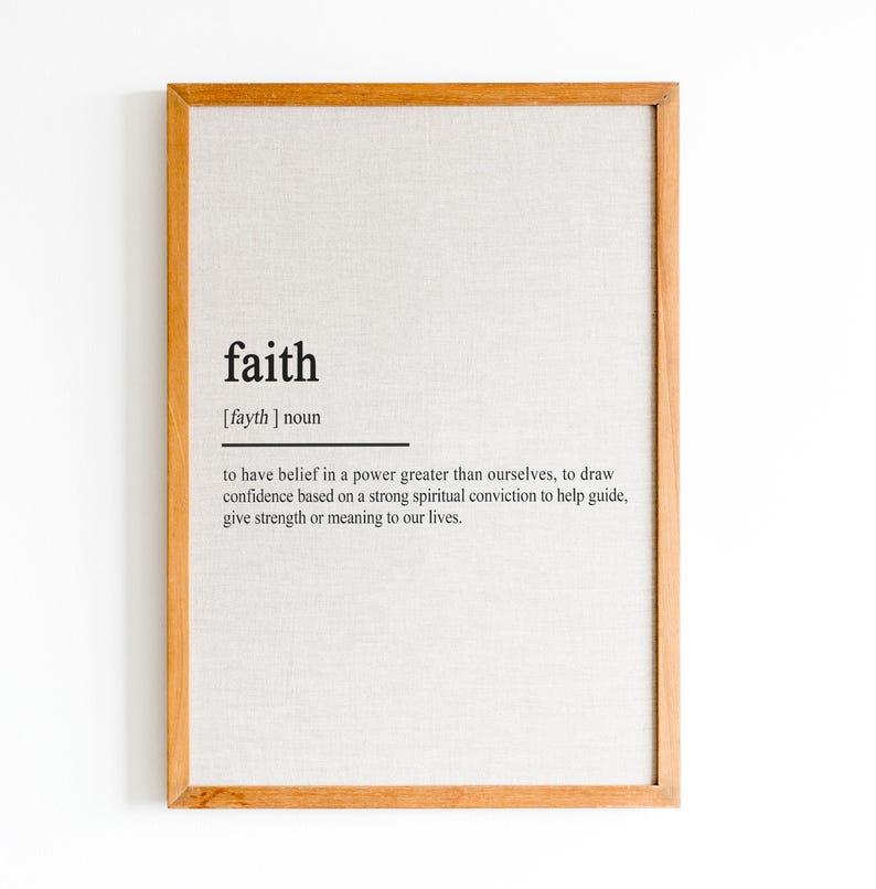 Impression définition de la foi, art mural religieux, impression