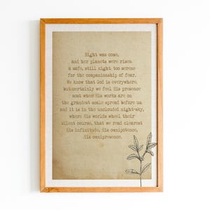 Jane Eyre Book Quote Print, Charlotte Bronte Poster, Night Was Come Quote, Classic Literature Quote, Printable Wall Art, Wall Décor,