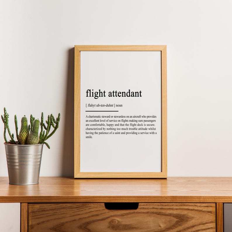 Flight Attendant Definition, Pilot Gift, Airlines, Travel Gift, Air