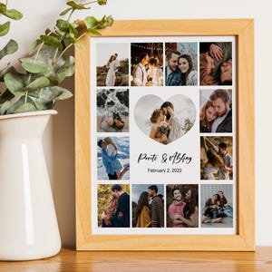 Photo Collage Print, 1st Wedding Gift, Gift For Him, Anniversary Gift, Wedding Gift, Photo Collage, Couple Gift, Gift for Husband