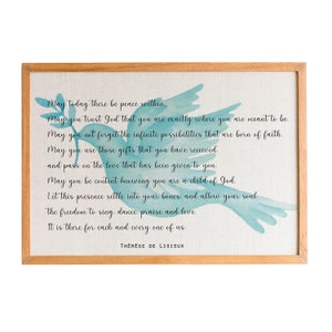 St Therese of Lisieux Peace Quote Print,May Today There Be Peace Within,Inspirational Quote Wall Art Print,Printable wall decor,Office décor