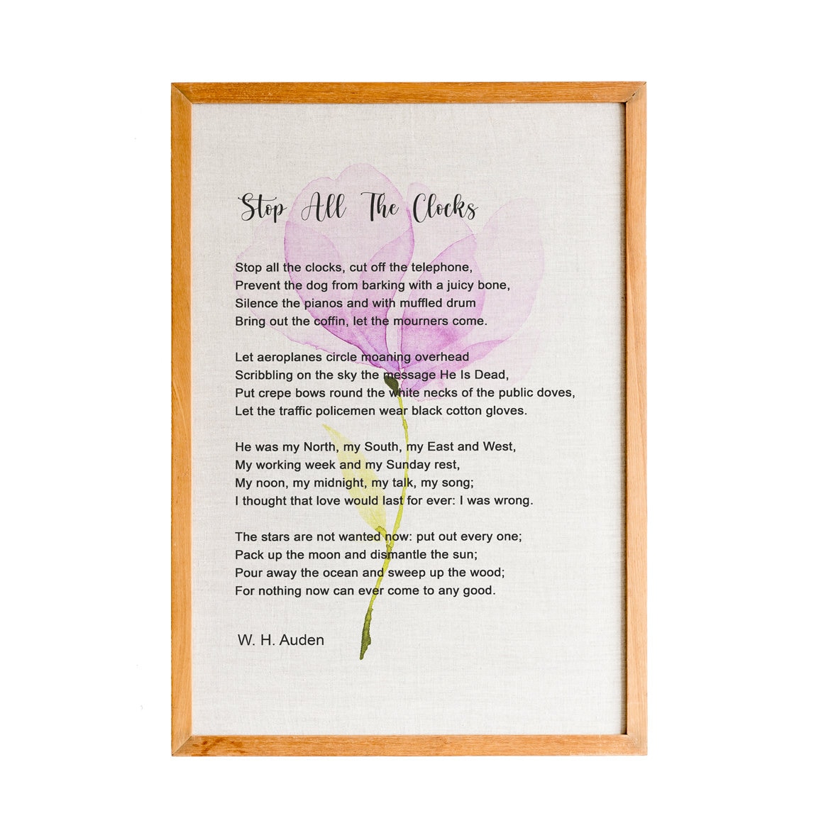 Stop All the Clocks W. H. Auden Funeral Blues Poem, Four Weddings