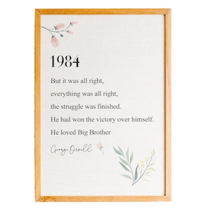 1984 George Orwell Print, Big Brother Quote, Modern Minimalist Art Print, Literary Quote, Quotes Wall Art, Book Lover Gift