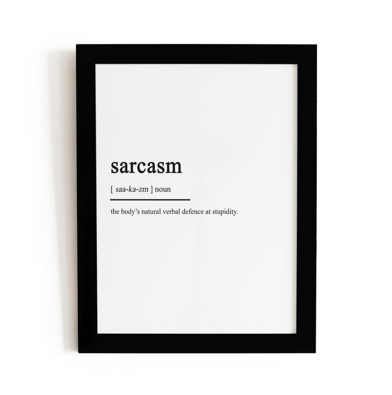 Sarcasm Definition Print, Sarcasm Print, Sarcasm Quote, Office Décor