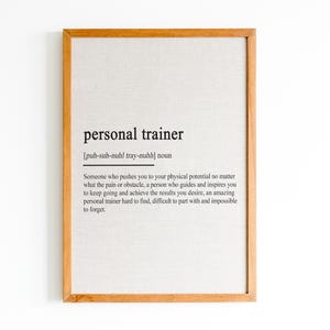 Personal Trainer Gift, Personal Trainer Definition Print, Personal Trainer Gifts, Gym Wall Decor, Gift for Trainer, Fitness Gift, Gym Wall