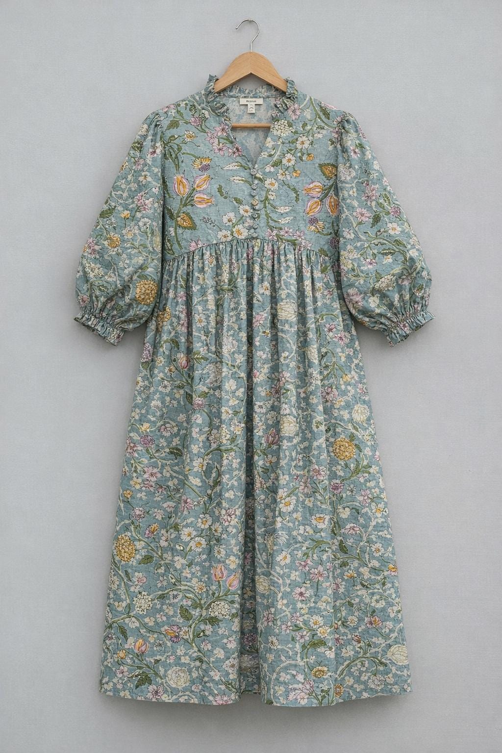 knee length dresses for ladies Gold Button House Dress- Short or Long Sleeve! - L / Long Sleeve